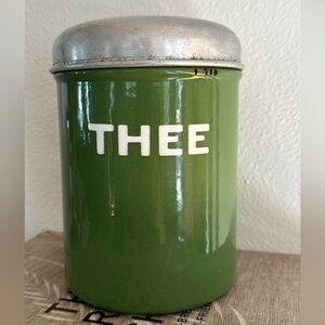 Vintage Enamel Dutch Thee (Tea) Canister